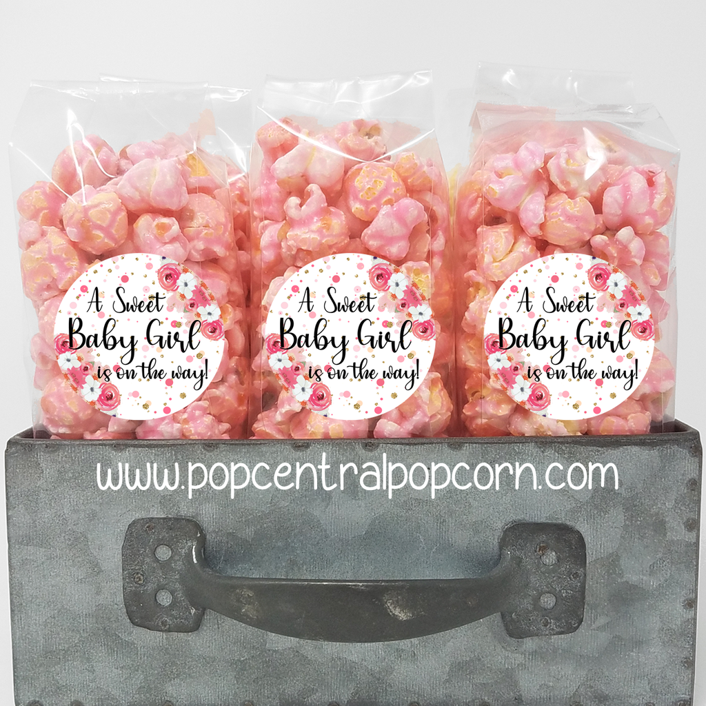 A Sweet Baby Girl is on the Way - Baby Shower Favors – Pop Central Popcorn