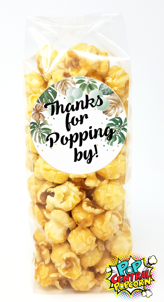 Jungle Theme Baby Shower - Thanks for Popping By - Popcorn Favors