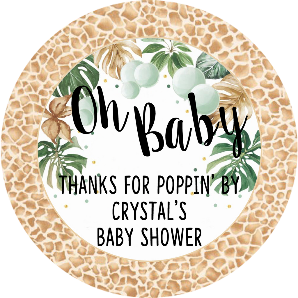 Jungle Theme Baby Shower - Thanks for Popping By - Popcorn Favors – Pop  Central Popcorn