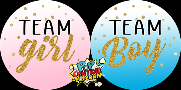 Team Girl - Team Boy - Gender Reveal Popcorn Favors