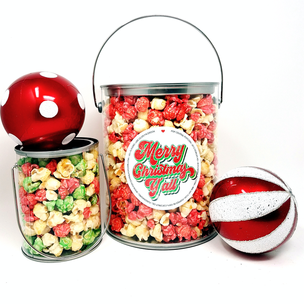 1 Gallon Popcorn Cans with Custom Logo Labels - CANDIED FLAVOR